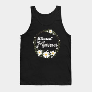 Blesses Mama Daisy Crown Mothers Day Gift Tank Top